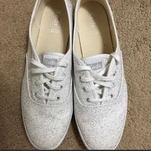 Like new White glitter Keds great for weddings!